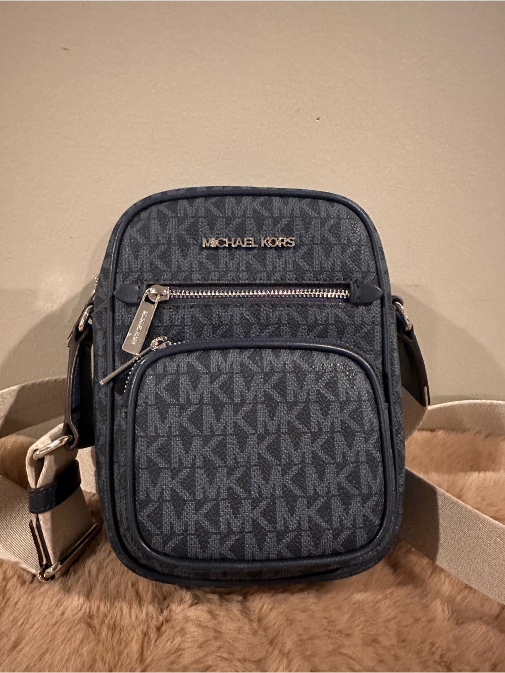 Michael Kors Men's Gray MK Signature Crossbody Belt Bag
